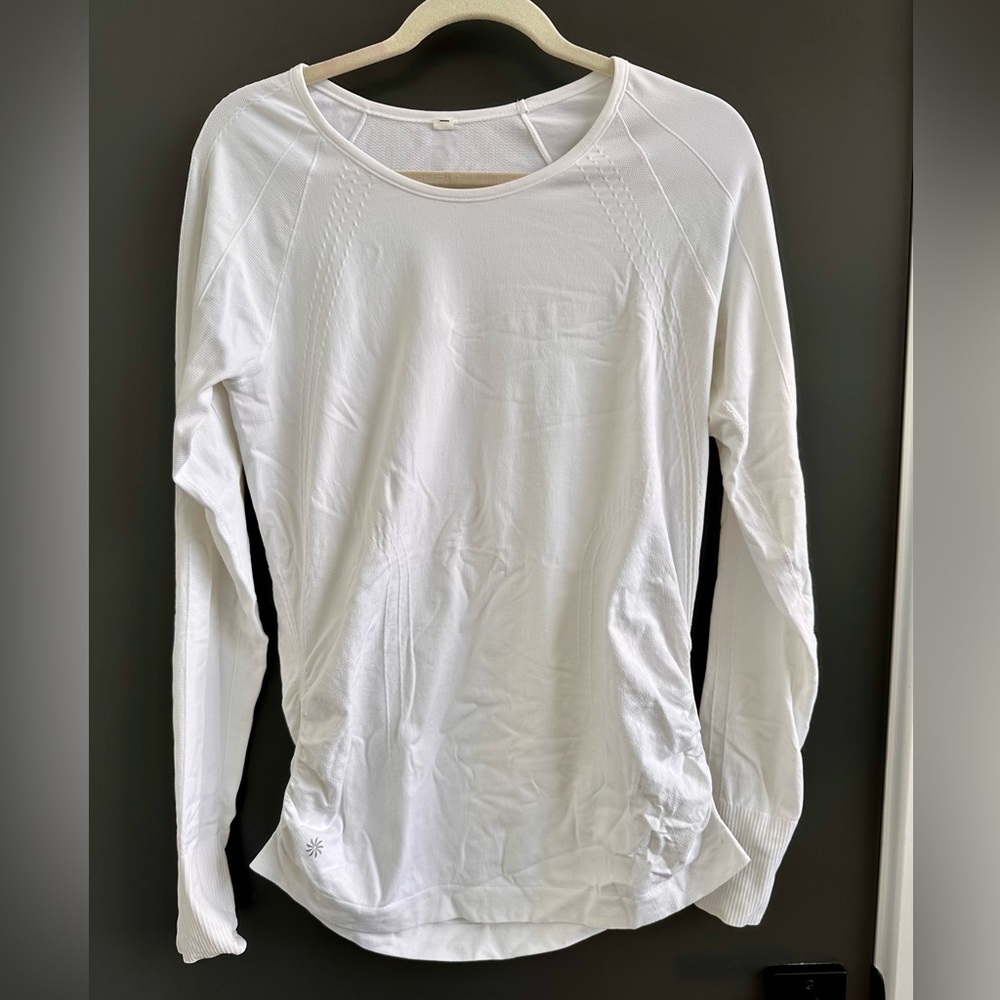 Athleta rouched lightweight long sleeve shirt size Large